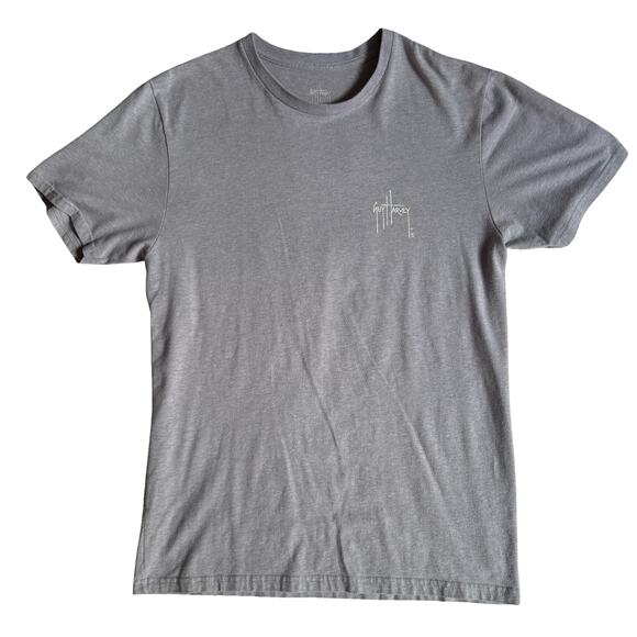 Guy Harvey Tuna Graphic Tee Medium UVX Cotton Gray Sport Fishing Shirt - Picture 1 of 6